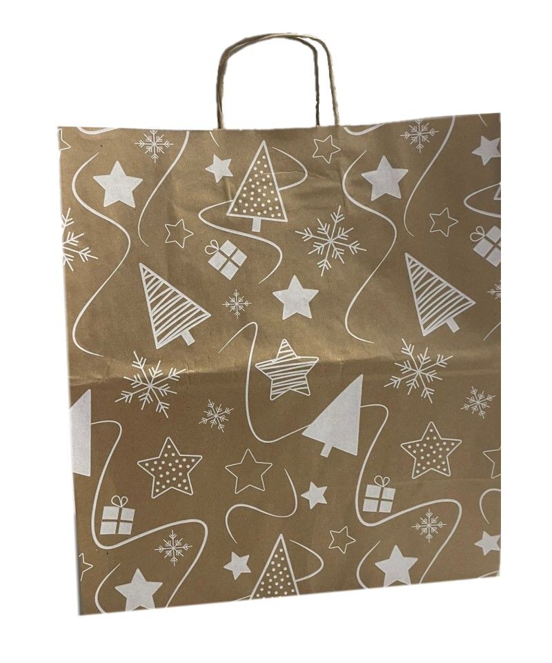 Bolsa kraft 38+20x43 cm. NAVIDAD