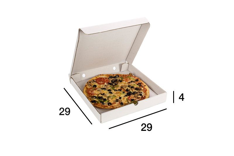 Caja Pizza Blanca 29x29x4 cm