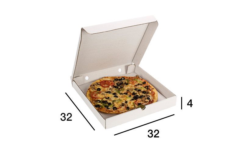 Caja Pizza Blanca 32x32x4 cm
