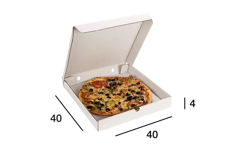 Caja Pizza Blanca 40x40x4 cm