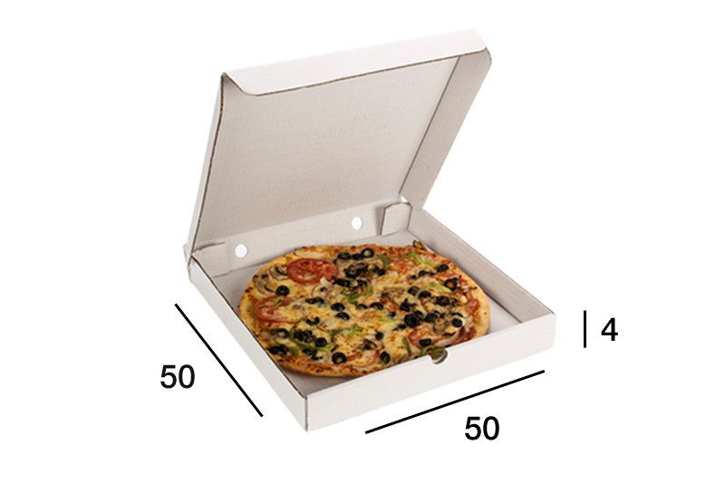 Caja Pizza Blanca 50x50x4 cm