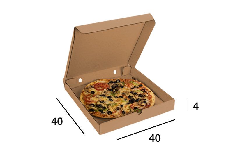 Caja Pizza Kraft 40x40x4 cm