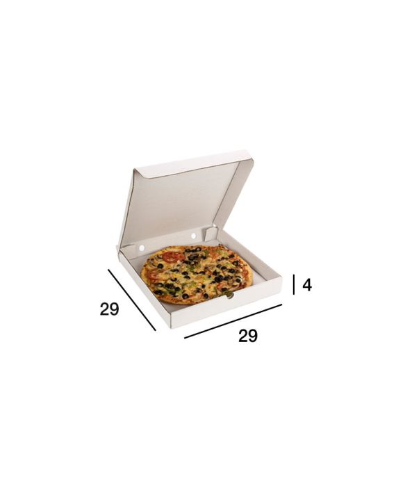 Caja Pizza Blanca 29x29x4 cm