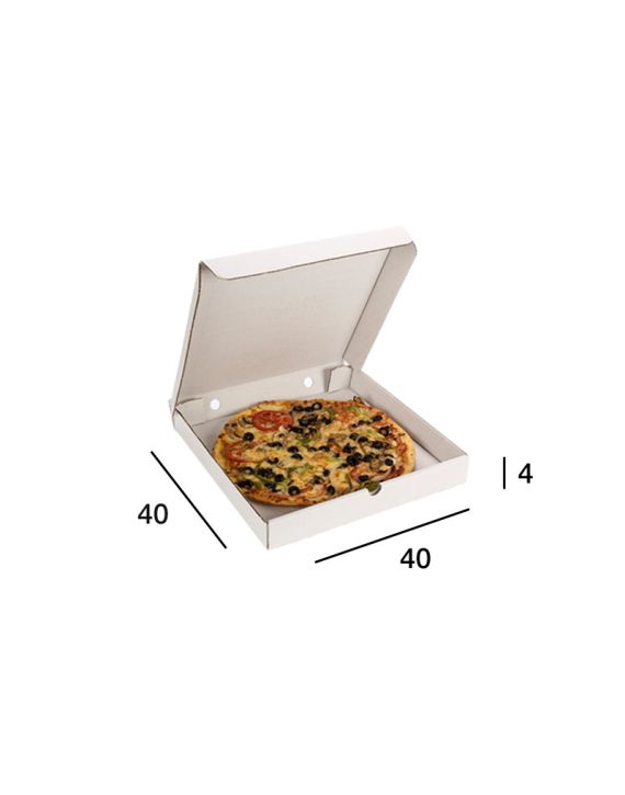 Caja Pizza Blanca 40x40x4 cm