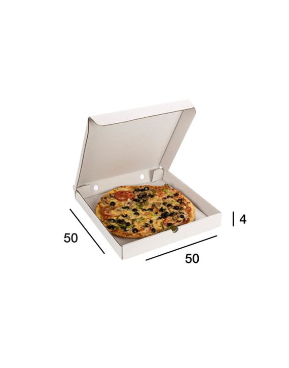 Caja Pizza Blanca 50x50x4 cm