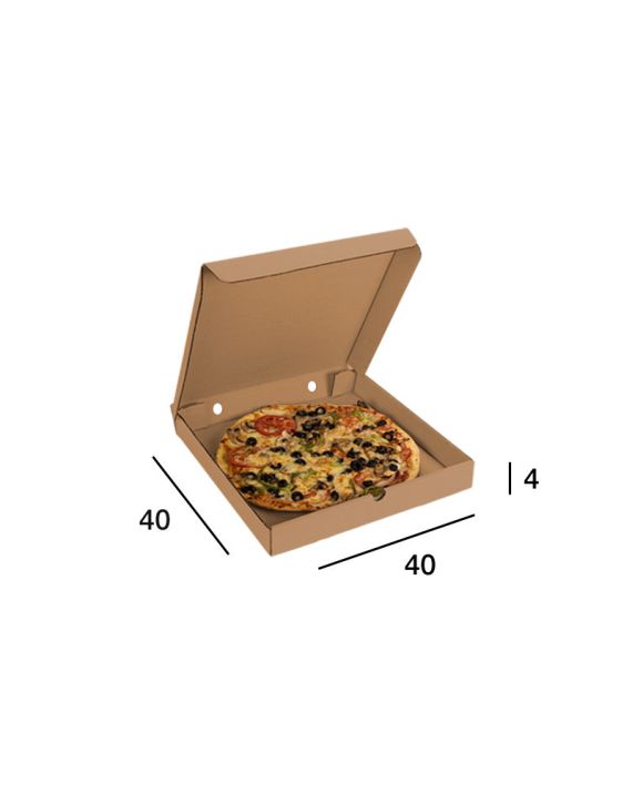 Caja Pizza Kraft 40x40x4 cm