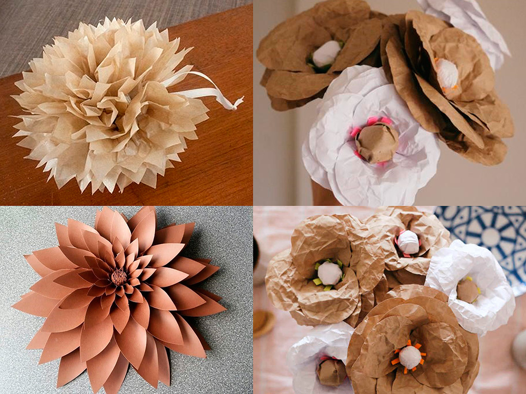 CÓMO REALIZAR FLORES CON PAPEL KRAFT